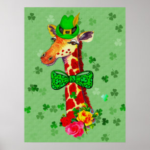 Poster Girafe du jour de St Patrick