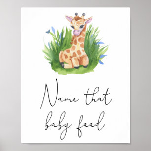 Poster Girafe - Nommez ce jeu de nourriture pour bébé