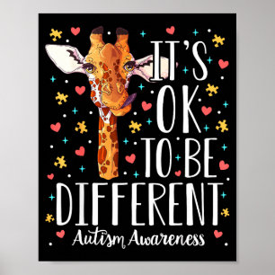Poster Girafe Sensibilisation à l'autisme C'est Ok Pour Ê