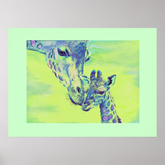 Poster girafes vertes (Devant)