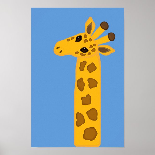 Poster Giraffe Bébé Primitive Cute Simple Safari Animal S (Devant)