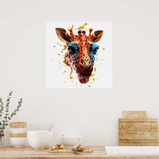 Poster Giraffe colorée
