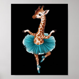Poster Giraffe Cute Dans Un Tutu Dansant Comme Ballerina