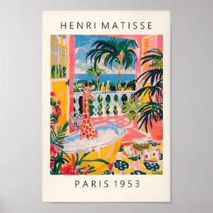 Poster Giraffe Dans La Baignoire Inspiré De Matisse Art, 