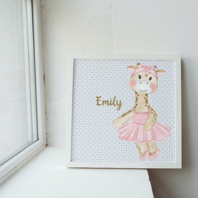 Poster Giraffe de Ballerina Whimsical (Créateur téléchargé)