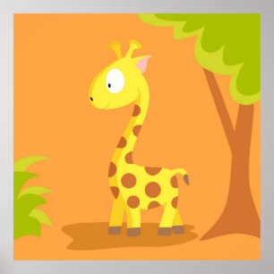 Poster Giraffe de ma série d'animaux du monde