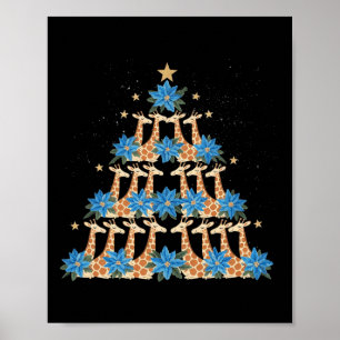 Poster Giraffe de Noël Amateurs de girafe Noël Noël Ho