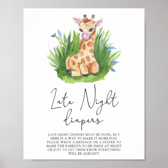 Poster Giraffe \ Late night couches jeu (Devant)