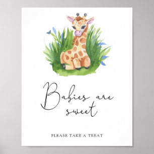 Poster Giraffe - Les bébés sont doux