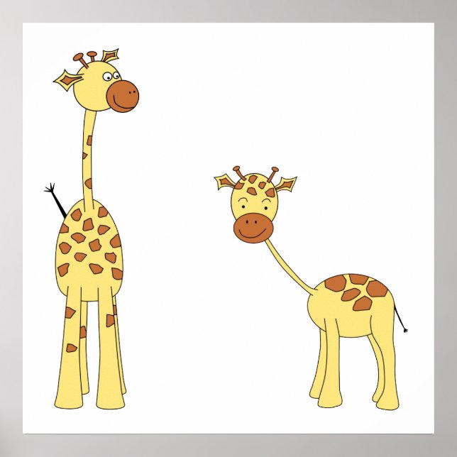 Poster Giraffe pour adultes et bébés. Dessin (Devant)