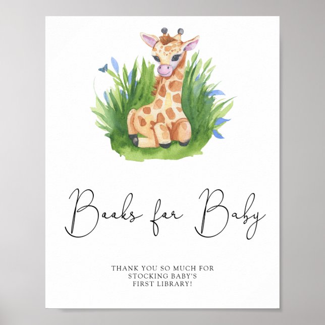 Poster Giraffe sauvage - livres pour bébé (Devant)