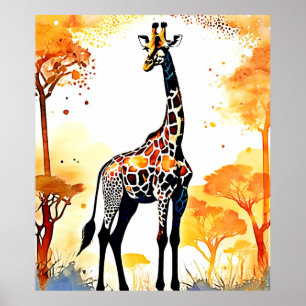 Poster Giraffe Savannah Art