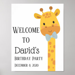 Poster Giraffe, signe de bienvenue
