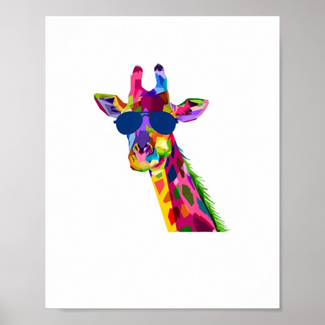Poster Giraffe Zoo Keeper Safari Animal Giraffe (Devant)