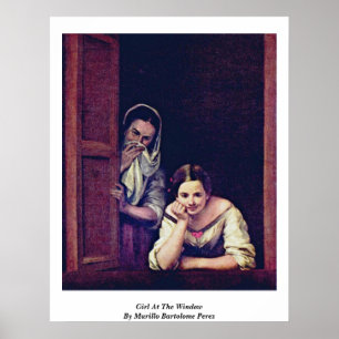 Poster Girl At The Window By Murillo Bartolome Perez