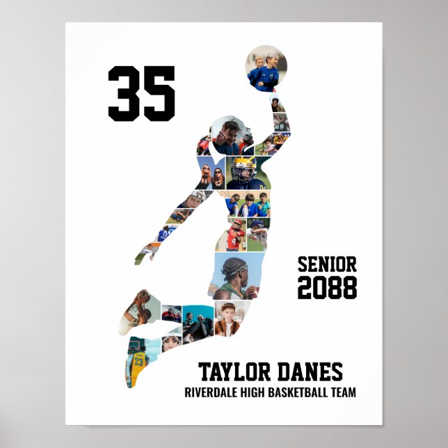 Poster Girl Basketball Player Sports Custom Photo Collage (Devant)