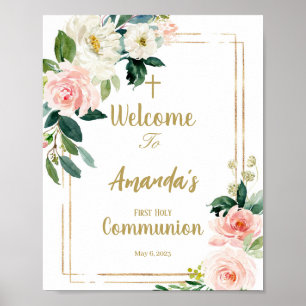 Poster Girl First Communion Welcome Sign