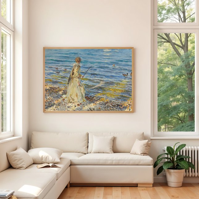 Poster Girl Fishing, Sargent 1913 (Créateur téléchargé)