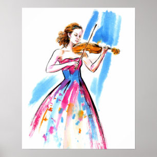 Poster Girl playing the violin