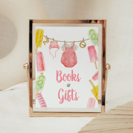 Poster Girl Popsicle Baby shower Livres et Cadeaux