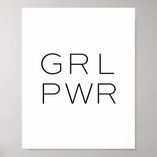 Poster Girl Power Print, GRL PWR, Feminist Print