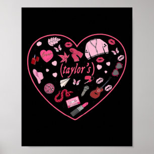 Poster Girl Retro Taylor Prénom Personnalisé Valentin