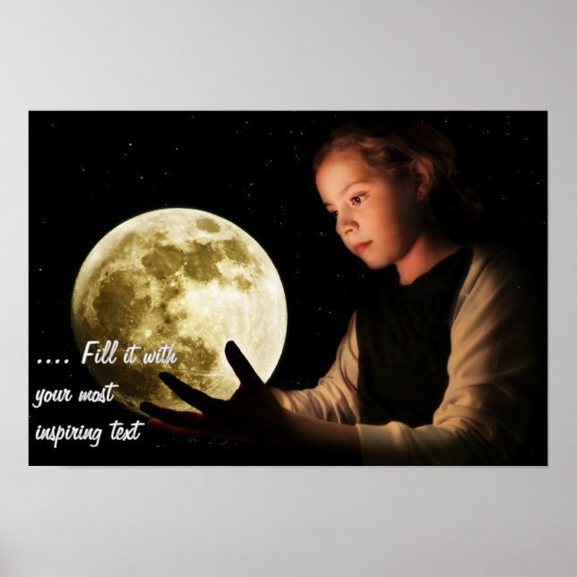 Poster Girl staring at the moon (Devant)