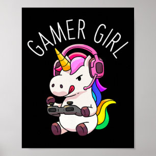 Poster Girl Unicorn Jeu Vidéo mignonne Jeu Cadeau Femmes