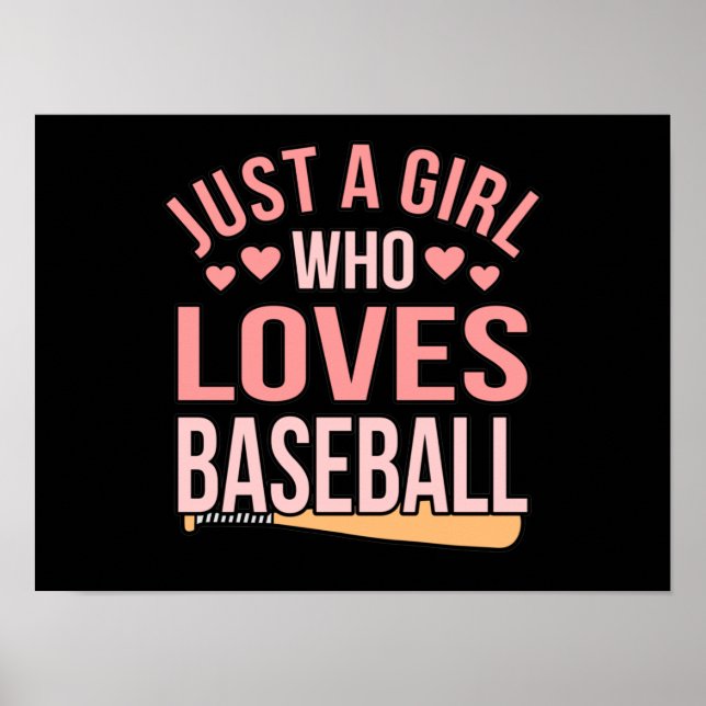 Poster Girl Who Loves Baseball Player Lover Coach (Devant)