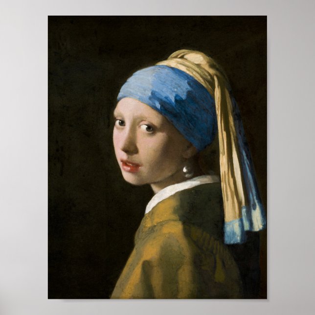 Poster Girl with a Pearl Earring by Johannes Vermeer (Devant)