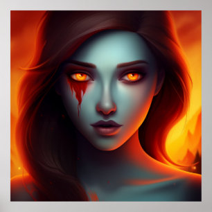 Poster Girl with Fire