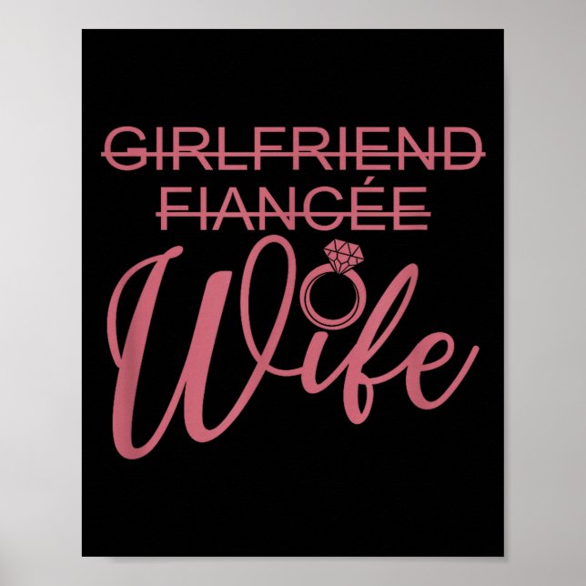 Poster Girlfriend Fiancée Wife, Married Engagement Weddin (Devant)