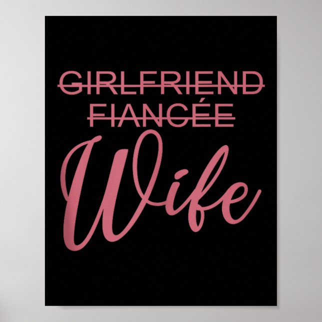 Poster Girlfriend Fiancée Wife, Wedding, Just Married, Ma (Devant)