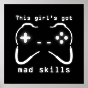 Poster Girl's got Mad Skills Video Game Controller