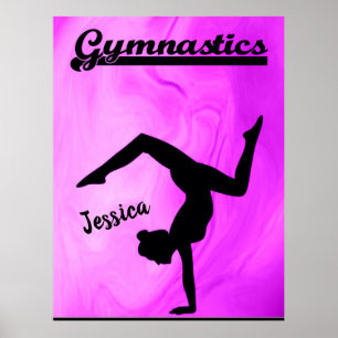 Poster Girls Gymnastics Purple Swirl Personalized   