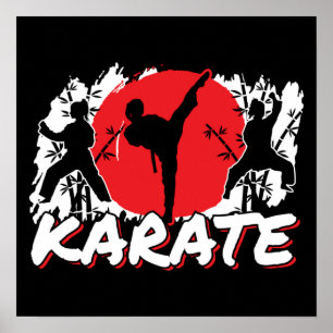 Poster Girls Karate - Thème japonais patriotique Japon