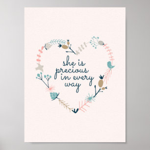 Poster Girl's nursery print, Girl's nursery quote