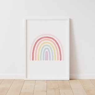 Poster Girls Pastel Rainbow Nursery Decor Print