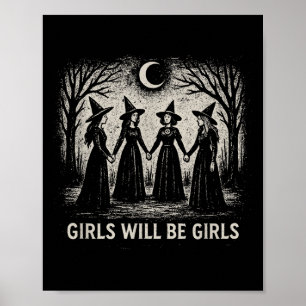 Poster Girls Sera Filles Sorcière Witchy Saison Éffrayant