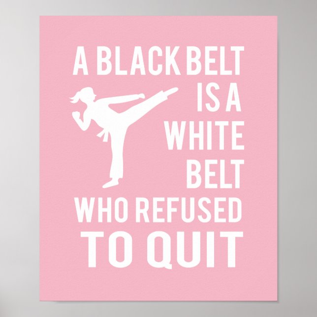 Poster Girl's Taekwondo Karate Black Belt Félicitations (Devant)