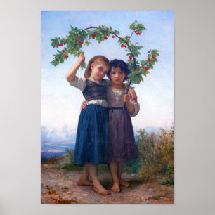 Poster Girls with The Cherry Branch, Bouguereau