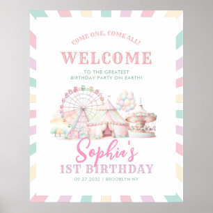 Poster Girly Pastel Carnival Anniversaire de enfant de ci