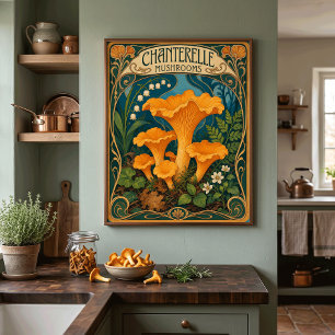 Poster Girolles Cuisine Abondance Forestière Chef