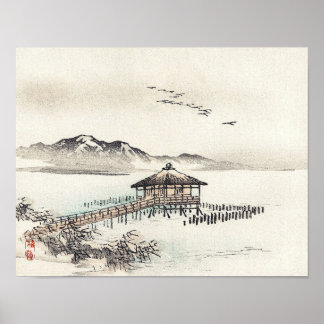 Poster Gîte en bord de mer par Kōno Bairei