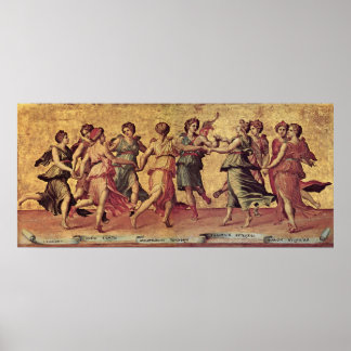 Poster Giulio Romano - Danse d'Apollon avec les Muses