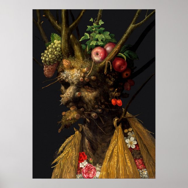 Poster Giuseppe Arcimboldo - Quatre saisons en une tête (Devant)
