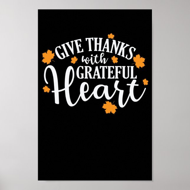 Poster Give Thanks with Grateful Heart USA jour férié (Devant)