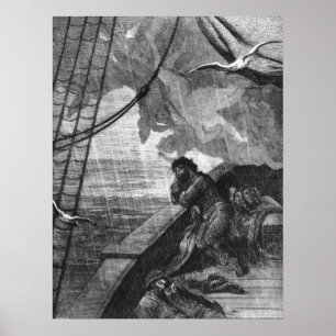 Poster Givre de gravure de Gustave Dore du marin antique
