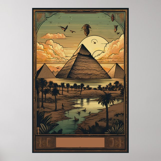 Poster Giza Travel Print, Giza - Egypt Travel Gift (Devant)