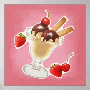 Poster Glace de Kawaii